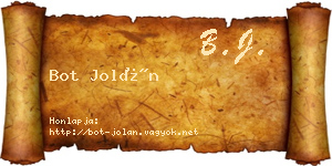 Bot Jolán névjegykártya