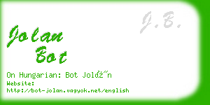 jolan bot business card